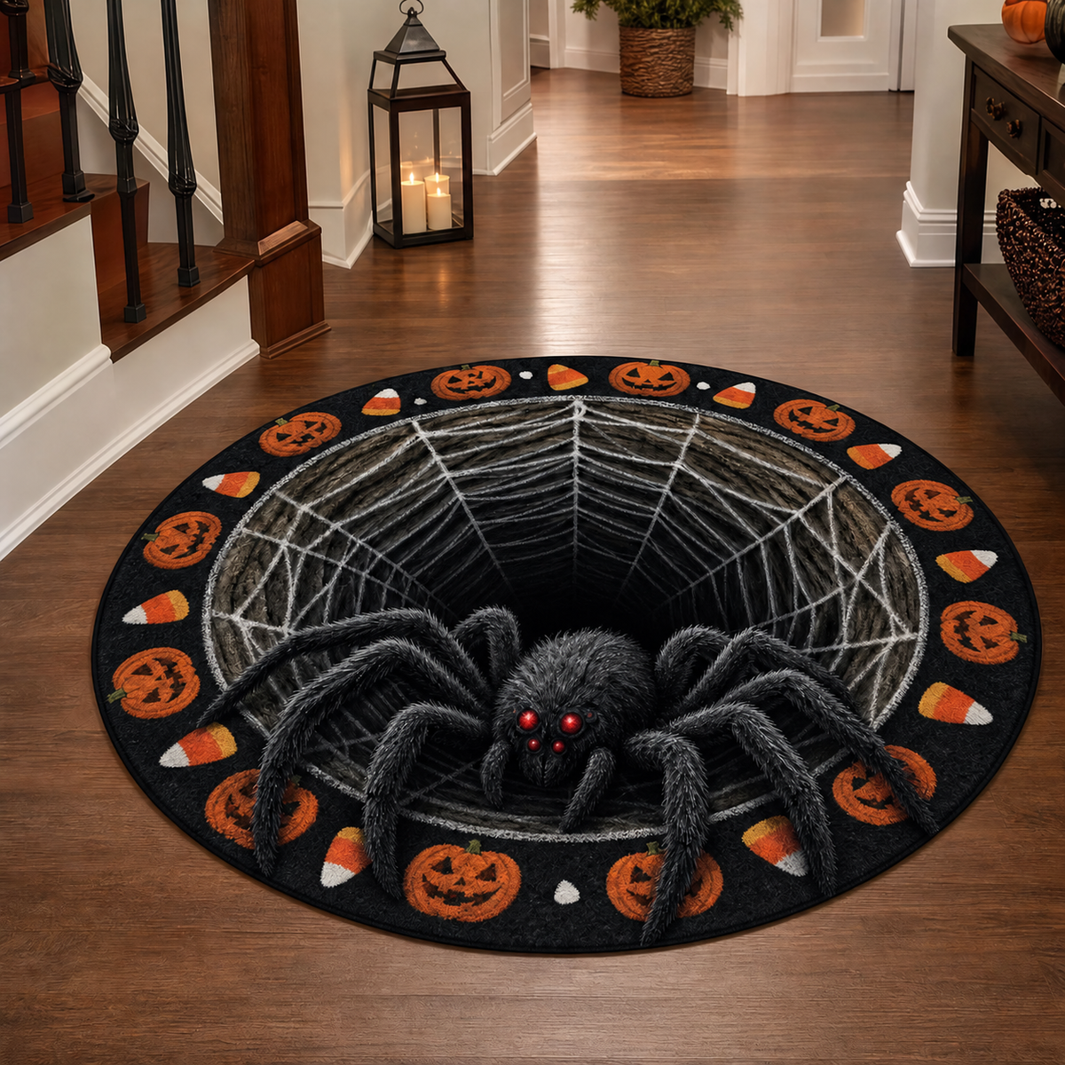 🎃🎄 Празничен килим с 3D илюзия – страховит Хелоуин и коледна магия за вашия дом