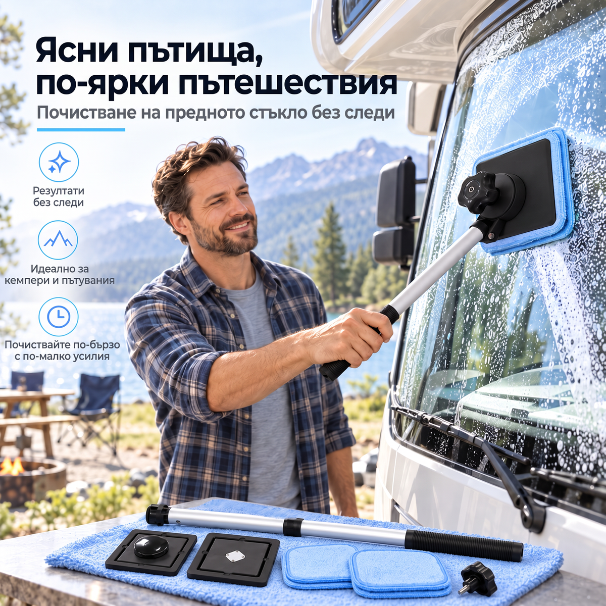 🔥 Само 3 часа: 50% отстъпка – двустранен магнитен комплект за почистване на стъкла без следи!