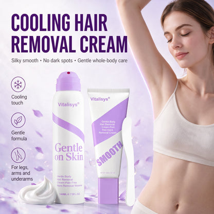 🔥🔥 Vitalisys® Нежен депилиращ крем за чувствителна кожа — Хипоалергенна формула, бързо обезкосмяване, подходящ за мъже и жени, идеален и за зоната около интимните части
