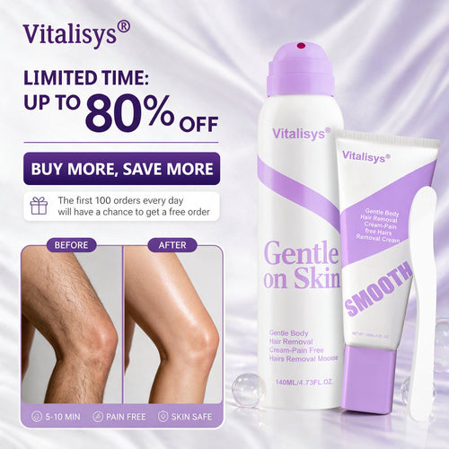 🔥🔥 Vitalisys® Нежен депилиращ крем за чувствителна кожа — Хипоалергенна формула, бързо обезкосмяване, подходящ за мъже и жени, идеален и за зоната около интимните части